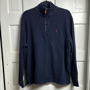 Men’s Polo by Ralph Lauren Navy Blue Quarter Zip knit Size X-Large